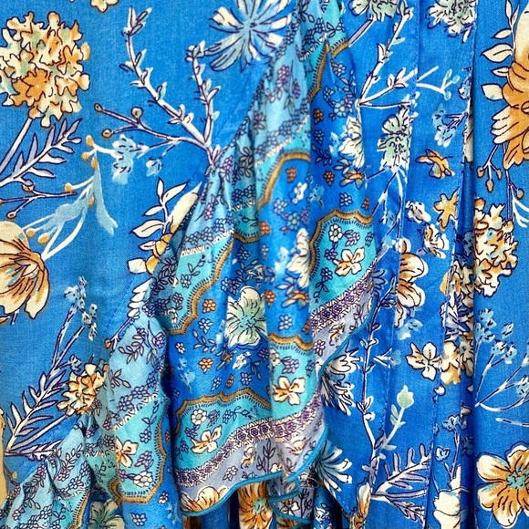 The Fox and the Mermaid Bohemian Jodoh Maxi Wrap Dress Floral Ruffle Flowy - Picture 6 of 11